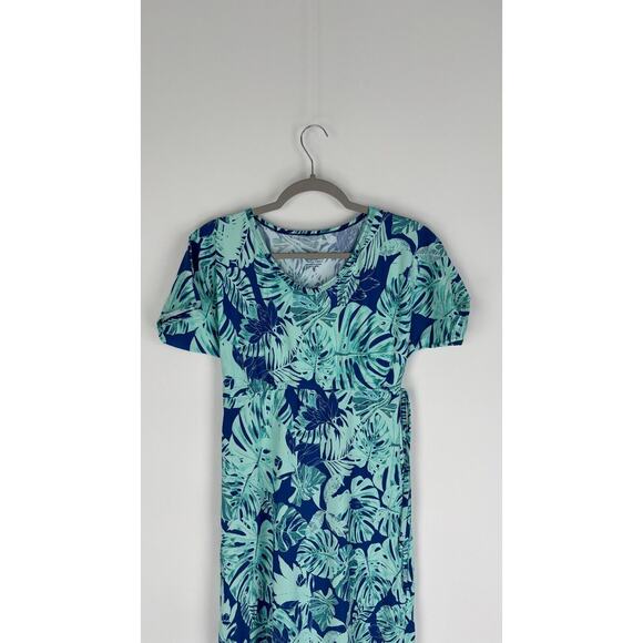 UV Skinz Womens Blue Tropical UPF 50+ Sunwear Sun Dress Short Sleeve Size Small - Picture 6 of 10